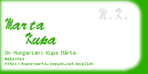 marta kupa business card