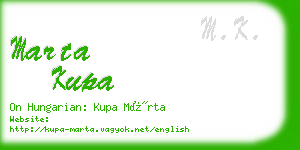 marta kupa business card